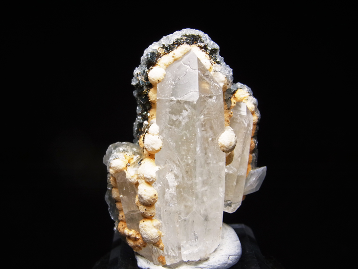 両錐水晶 フローライト 共生 蛍石 鉱物 標本 天然石 黄鉄鉱 鉄マンガン重石